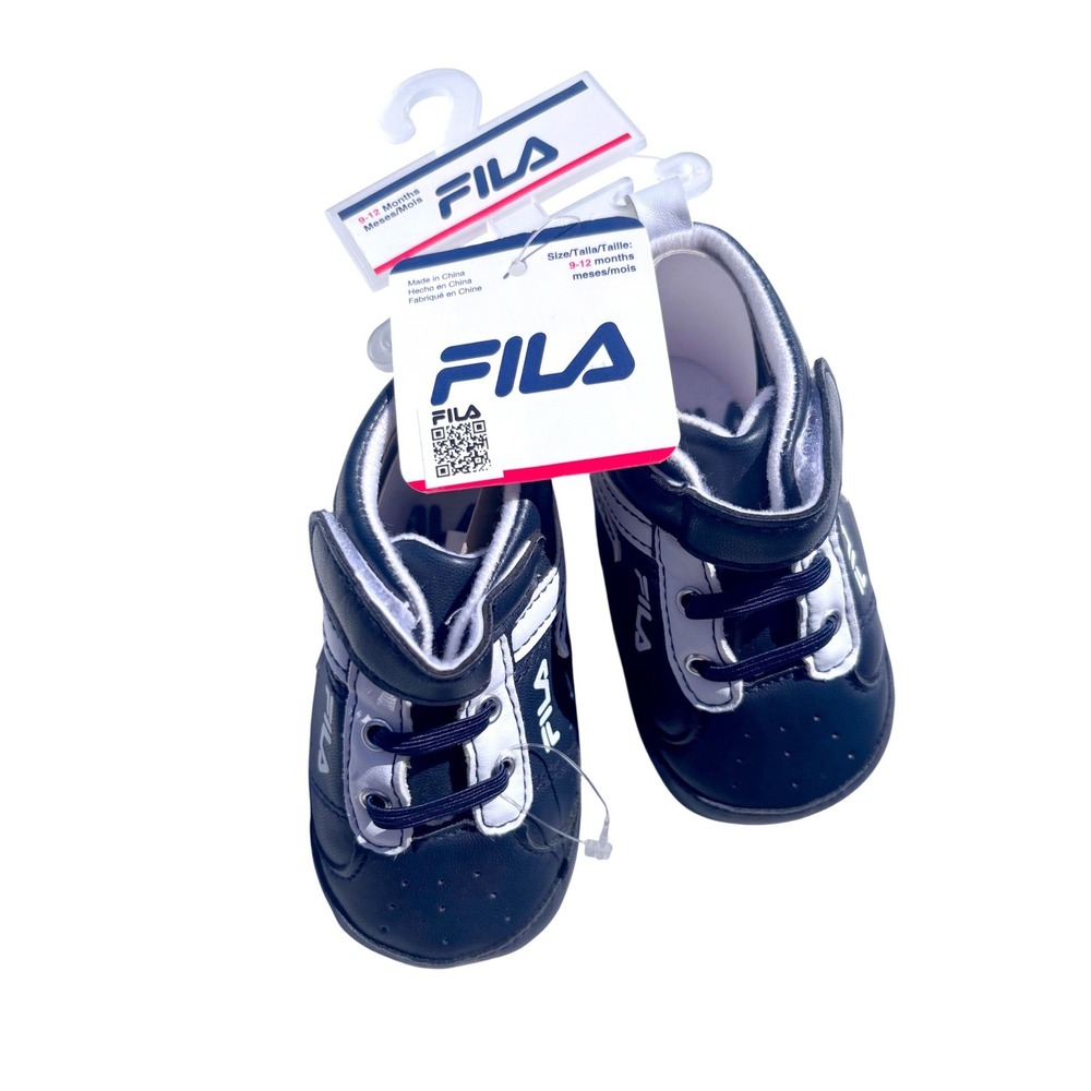 Fila Shoes Kids 9-12 Months Navy Blue New Hook and Loop Soft Sole Sneakers NWT